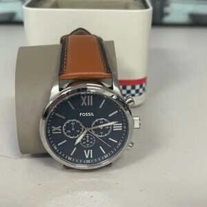 Fossil BQ2125IE Flynn Chronograph Brown Leather Men's Watch